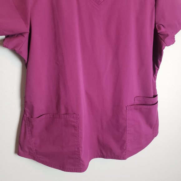 Scrubstar V-Neck Core Essential Wine Scrub Top XL - Picture 3 of 6
